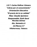 Libres por el conocimiento. Orientación educativa. El precio de la no calidad