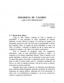 JERARQUIA DE VALORES ¿una o dos dimensiones?