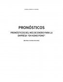 CUALES SON LOS PRONÓSTICOS DEL MES DE ENERO PARA LA EMPRESA “OH KONO PONO”