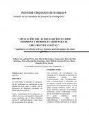 Actividad integradora “Difusión de los resultados del proyecto de investigación”