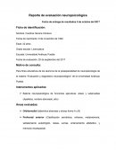 Reporte de evaluación neuropsicológica