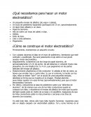 ¿Qué necesitamos para hacer un motor electrostático?