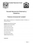 Cuidados de enfermería en La Independencia de México, El Porfiriato y La Revolución Mexicana.