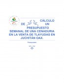 COMO SE PUEDE DAR EL CÁLCULO DE UN PRESUPUESTO SEMANAL DE UNA CENADURIA EN LA VENTA DE TLAYUDAS EN JUCHITÁN OAX.