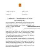 Como determinamos el valor del conocimiento?