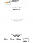 MANUAL DE UN SISTEMA DE GESTIÓN DE SALUD Y SEGURIDAD EN EL TRABAJO SEGÚN DECRETO 1443 DE 2014