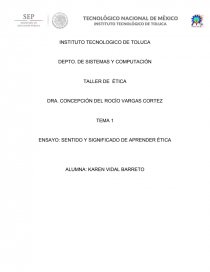 SENTIDO Y SIGNIFICADO DE APRENDER ÉTICA. Página 1