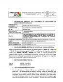 INFORMACION GENERAL DEL CONTRATO DE PRESTACION DE SERVICIOS PROFESIONALES