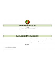SÍLABO: EXPRESIÓN ORAL Y ESCRITA II. Página 1