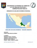 Análisis Socioeconómico Región Oriente