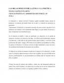 LAS RELACIONES ENTRE LA ÉTICA Y LA POLÍTICA