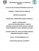 Como se da un Reporte: Practica 1 "Solubilidad" Química Orgánica