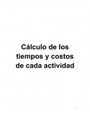 Costo de actividades avance de informes