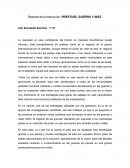 Reporte de la lectura de PRESTIGE, GUERRA Y MÁS.