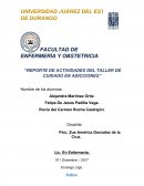 Reporte de actividades del taller de cuidado en adicciones