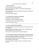 Cuestionario sobre la planeación