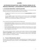 LOS PROCESOS DECLARATIVOS: CLASES. ESQUEMA GENERAL DE LOS PROCESOS ORDINARIOS. EL PROCEDIMIENTO LEGALMENTE ADECUADO