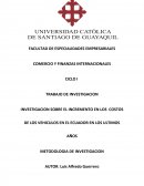 INVESTIGACION SOBRE EL INCREMENTO EN LOS COSTOS DE LOS VEHICULOS EN EL ECUADOR EN LOS ULTIMOS AÑOS