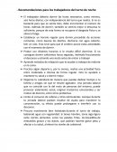 Recomendaciones para los trabajadores del turno de noche