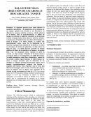 BALANCE DE MASA (DILUCIÓN DE SACAROSA) Y DESCARGA DEL TANQUE