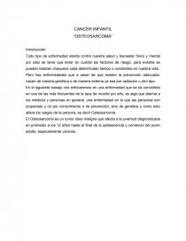 CANCER INFANTIL “OSTEOSARCOMA”. Página 1