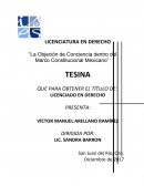 La objeción de conciencia dentro del marco Constitucional Mexicano