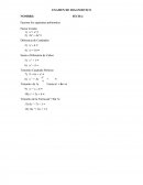 EXAMEN DE DIAGNOSTICO. EXAMEN DE FACTORIZACIÓN Y PRODUCTOS NOTABLES