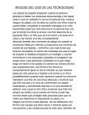RIESGOS DEL USO DE LAS TECNOLOGIAS