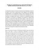 ENSAYO HISTORIA DE LAS MATEMÁTICAS EN LA EDUCACIÓN MATEMÁTICA