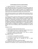 CUATRO MODELOS DE EVALUACIÓN DOCENTE