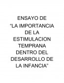 ENSAYO DE “LA IMPORTANCIA DE LA ESTIMULACION TEMPRANA DENTRO DEL DESARROLLO DE LA INFANCIA”