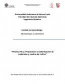 Microbiología y Laboratorio “Práctica No.2. Preparación y Esterilización de materiales y medios de cultivo”
