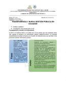 TRANSPARENCIA Y NUEVA GESTIÓN PÚBLICA EN ECUADOR