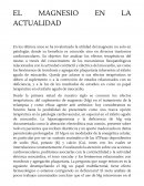 EL MAGNESIO EN LA ACTUALIDAD