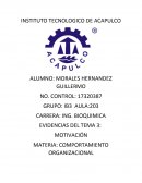 COMPORTAMIENTO ORGANIZACIONAL Objetivo: Describir el proceso de motivación, mediante un ensayo