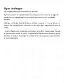 Tipos de cheque. Los cheques pueden ser nominativos y al portador