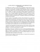 LA EDUACIÓN ES LA HERRAMIENTA MÁS IMPORANTE PARA HUMANIZARSE