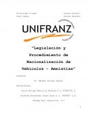 Legislación y procedimiento de nacionalización de vehículos - amnistías