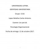 Examen 1er parcial. Psicología Organizacional