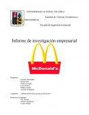 Escuela de Ingeniería Comercial Informe de investigación empresarial