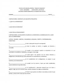SEGUNDO EXAMEN BIMESTRAL DE ASIGNATURA ESTATAL. Página 1