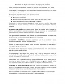 ETAPAS SECUENCIALES DE UN PROYECTO. Página 1