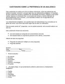CUESTIONARIO SOBRE LA PREFERENCIA DE UN ANALGESICO