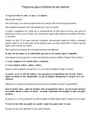 Programa para el festival de las madres