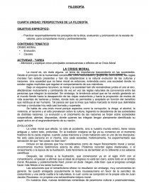 FILOSOFÍA CUARTA UNIDAD: PERSPECTIVAS DE LA FILOSOFÍA OBJETIVO ESPECÍFICO. Página 1