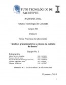 Tema: Practicas de laboratorio. “Análisis granulométrico y cálculo de módulo de finura.”