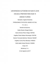 PROBLEMAS ETICOS DEL MUNDO ACTUAL. Página 1