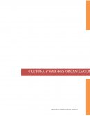 CULTURA Y VALORES ORGANIZACIONALES