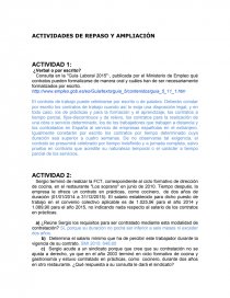 Actividades de repaso y ampliación. El contrato de trabajo. Página 1