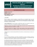 PSICOLOGÍA DE LA MEMORIA PRÁCTICA 1 INFLUENCIA DE LA MODALIDAD PERCEPTIVA EN EL RECUERDO Y RECONOCIMIENTO DE OBJETOS